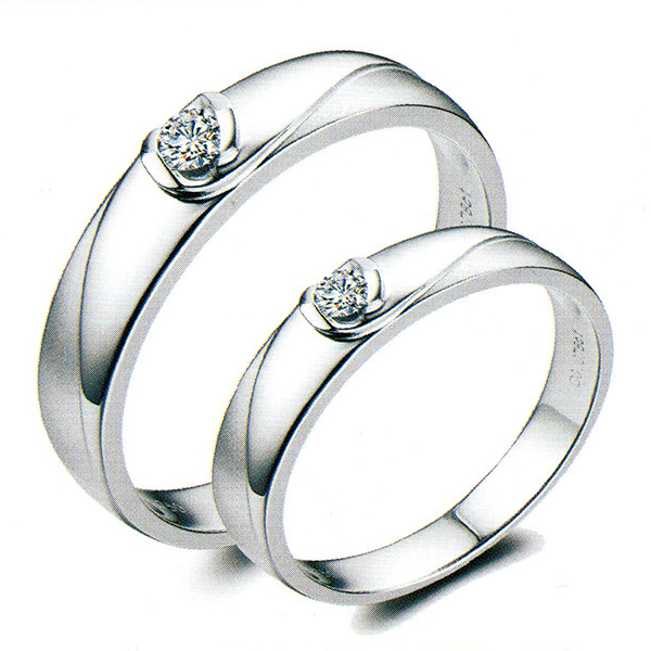 ผลงานรับสั่งทำจากโรงงานจิวเวลรี่แหวนคู่แต่งงานแหวนตัวเรือนทองคำขาวฝังเพชรแท้1411