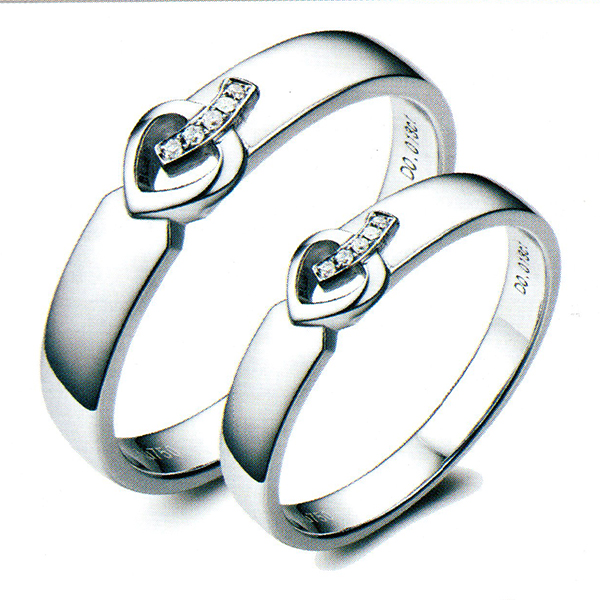 ผลงานรับสั่งทำจากโรงงานจิวเวลรี่แหวนคู่แต่งงานแหวนตัวเรือนทองคำขาวฝังเพชรแท้1413