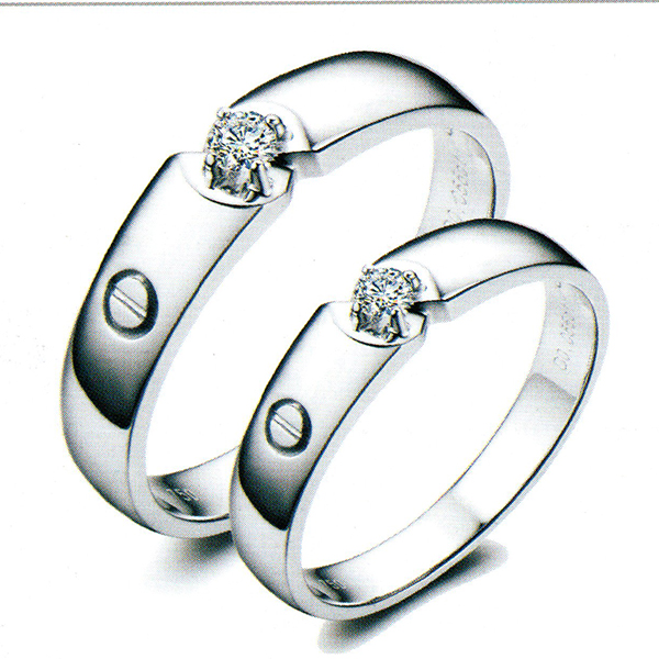 ผลงานรับสั่งทำจากโรงงานจิวเวลรี่แหวนคู่แต่งงานแหวนตัวเรือนทองคำขาวฝังเพชรแท้1414