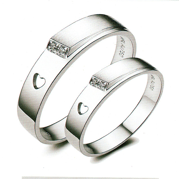 ผลงานรับสั่งทำจากโรงงานจิวเวลรี่แหวนคู่แต่งงานแหวนตัวเรือนทองคำขาวฝังเพชรแท้1421