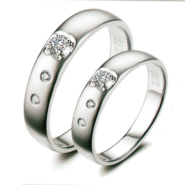 ผลงานรับสั่งทำจากโรงงานจิวเวลรี่แหวนคู่แต่งงานแหวนตัวเรือนทองคำขาวฝังเพชรแท้1422