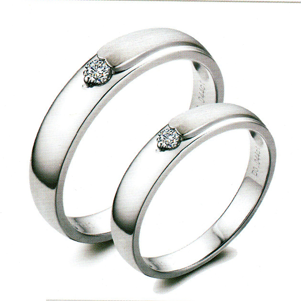 ผลงานรับสั่งทำจากโรงงานจิวเวลรี่แหวนคู่แต่งงานแหวนตัวเรือนทองคำขาวฝังเพชรแท้1423