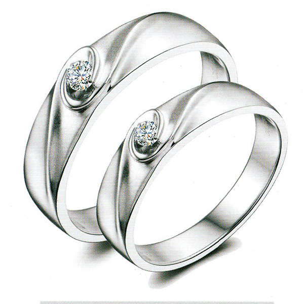 ผลงานรับสั่งทำจากโรงงานจิวเวลรี่แหวนคู่แต่งงานแหวนตัวเรือนทองคำขาวฝังเพชรแท้1461