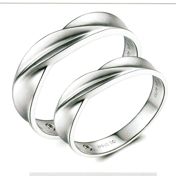 ผลงานรับสั่งทำจากโรงงานจิวเวลรี่แหวนคู่แต่งงานแหวนตัวเรือนทองคำขาวฝังเพชรแท้1473