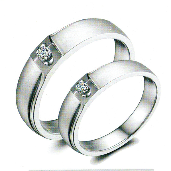 ผลงานรับสั่งทำจากโรงงานจิวเวลรี่แหวนคู่แต่งงานแหวนตัวเรือนทองคำขาวฝังเพชรแท้1481