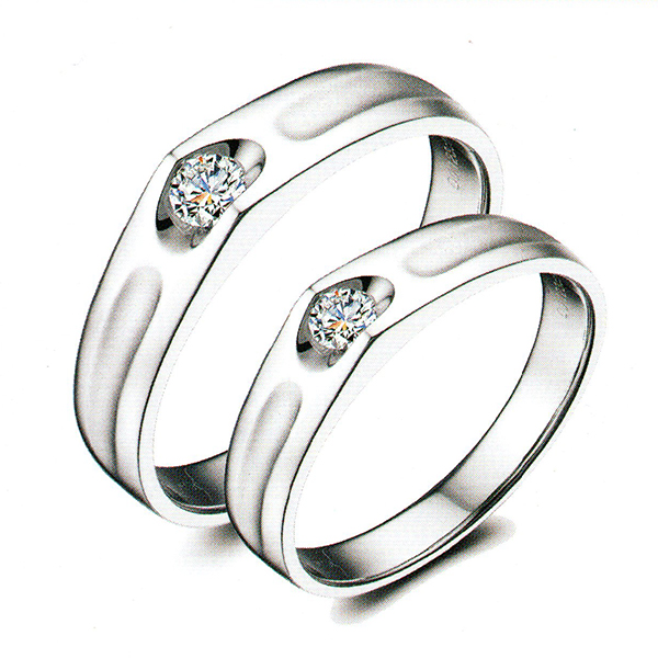 ผลงานรับสั่งทำจากโรงงานจิวเวลรี่แหวนคู่แต่งงานแหวนตัวเรือนทองคำขาวฝังเพชรแท้1493