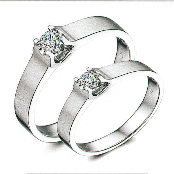ผลงานรับสั่งทำจากโรงงานจิวเวลรี่แหวนคู่แต่งงานแหวนตัวเรือนทองคำขาวฝังเพชรแท้1494