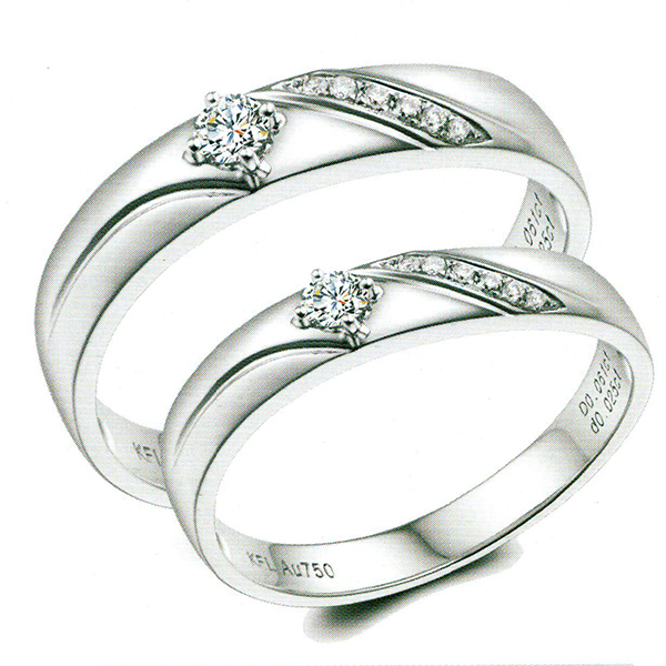 ผลงานรับสั่งทำจากโรงงานจิวเวลรี่แหวนคู่แต่งงานแหวนตัวเรือนทองคำขาวฝังเพชรแท้1516