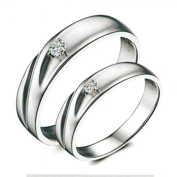 ผลงานรับสั่งทำจากโรงงานจิวเวลรี่แหวนคู่แต่งงานแหวนตัวเรือนทองคำขาวฝังเพชรแท้1524