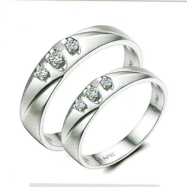 ผลงานรับสั่งทำจากโรงงานจิวเวลรี่แหวนคู่แต่งงานแหวนตัวเรือนทองคำขาวฝังเพชรแท้154