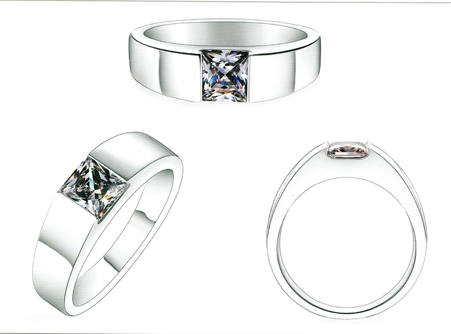 แบบตัวอย่างแหวนชายเพชรแท้ทองคำแท้แหวนชูแหวนแต่งงานแหวนคู่1581