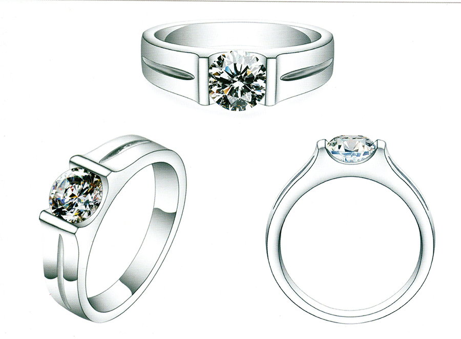 แบบตัวอย่างแหวนชายเพชรแท้ทองคำแท้แหวนชูแหวนแต่งงานแหวนคู่1582