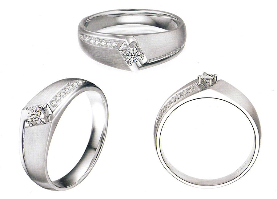 แบบตัวอย่างแหวนชายเพชรแท้ทองคำแท้แหวนชูแหวนแต่งงานแหวนคู่1601