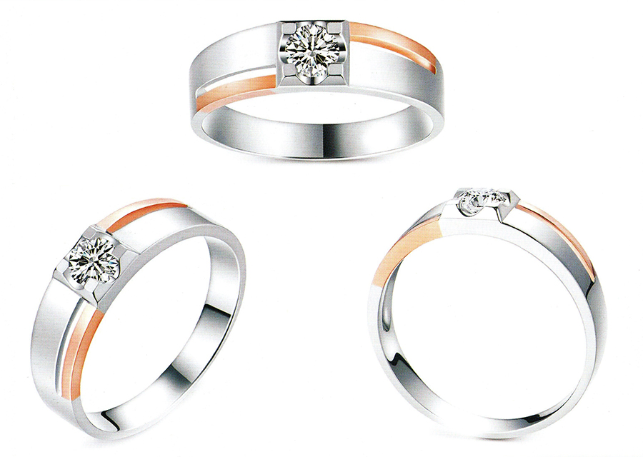 แบบตัวอย่างแหวนชายเพชรแท้ทองคำแท้แหวนชูแหวนแต่งงานแหวนคู่1602