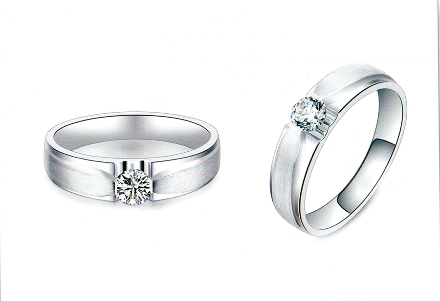 แบบตัวอย่างแหวนชายเพชรแท้ทองคำแท้แหวนชูแหวนแต่งงานแหวนคู่1611