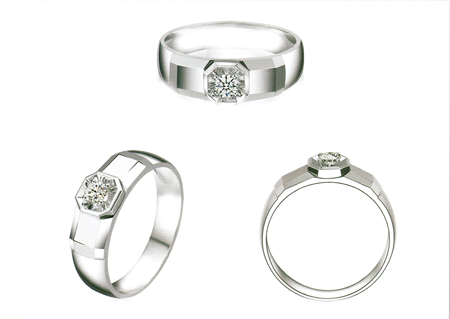 แบบตัวอย่างแหวนชายเพชรแท้ทองคำแท้แหวนชูแหวนแต่งงานแหวนคู่1621