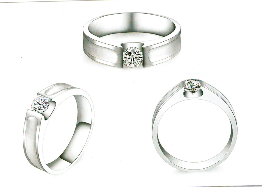 แบบตัวอย่างแหวนชายเพชรแท้ทองคำแท้แหวนชูแหวนแต่งงานแหวนคู่1632