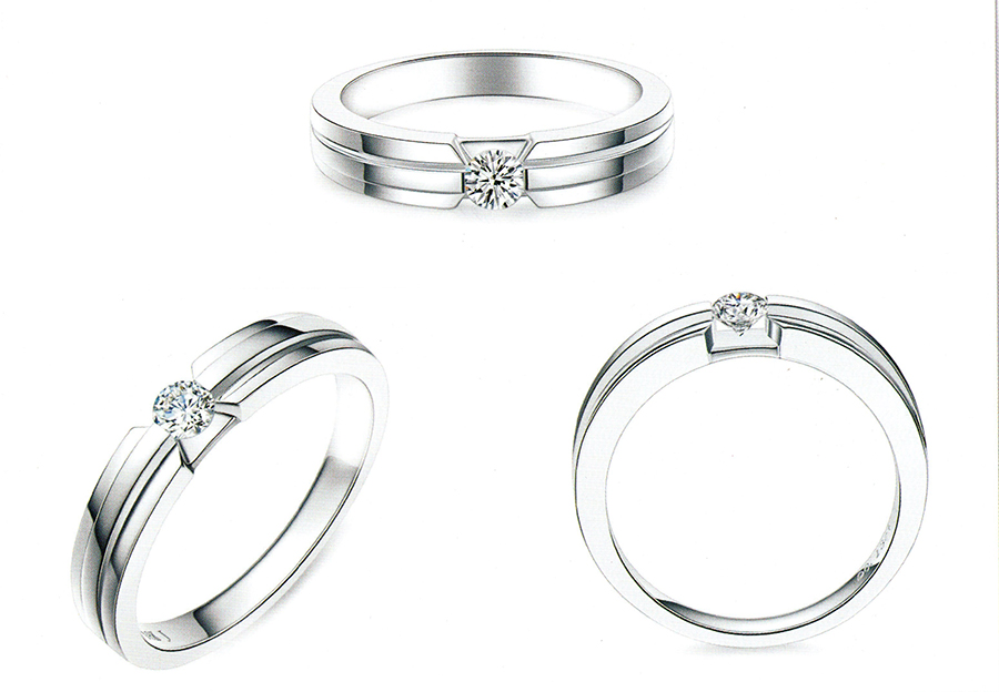 แบบตัวอย่างแหวนชายเพชรแท้ทองคำแท้แหวนชูแหวนแต่งงานแหวนคู่1651