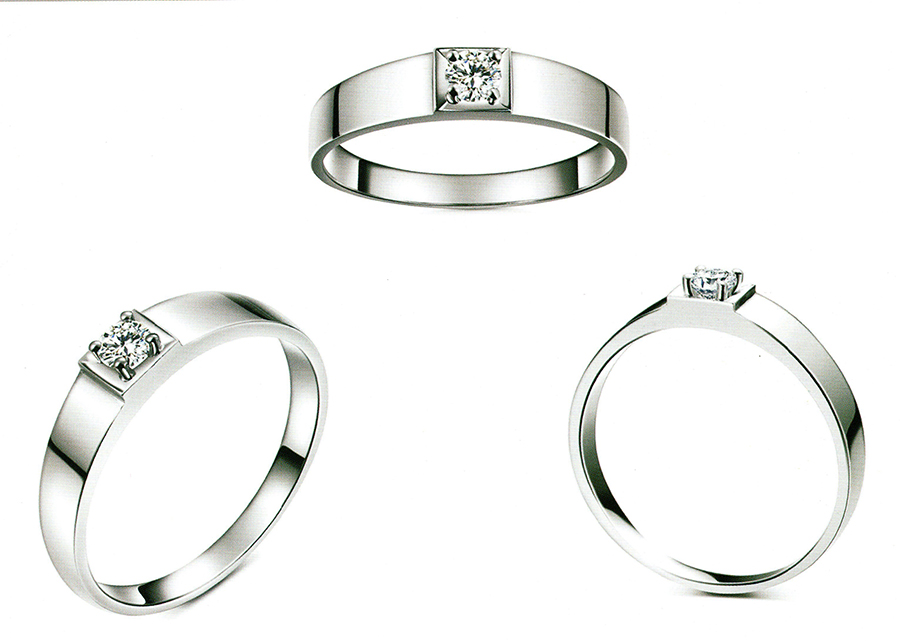 แบบตัวอย่างแหวนชายเพชรแท้ทองคำแท้แหวนชูแหวนแต่งงานแหวนคู่1671