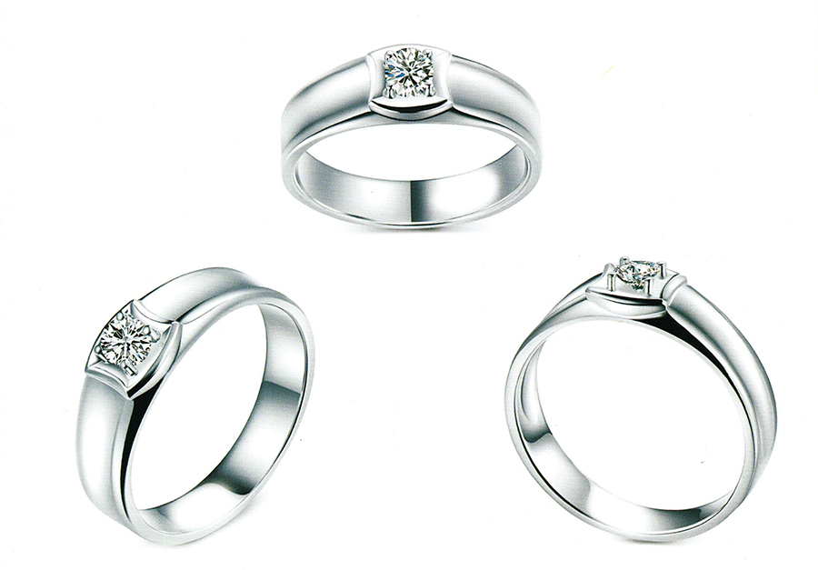 แบบตัวอย่างแหวนชายเพชรแท้ทองคำแท้แหวนชูแหวนแต่งงานแหวนคู่1691