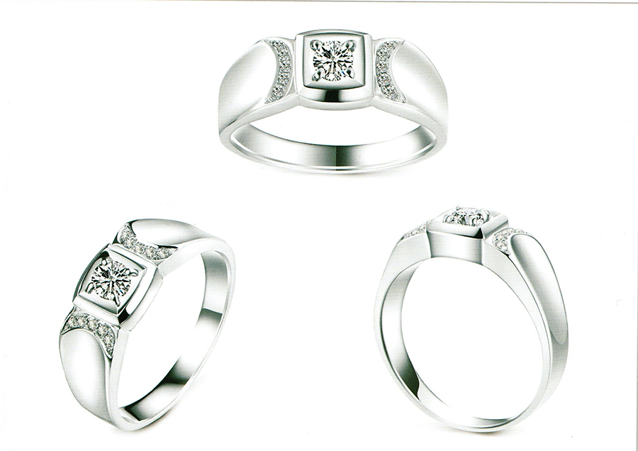 แบบตัวอย่างแหวนชายเพชรแท้ทองคำแท้แหวนชูแหวนแต่งงานแหวนคู่1701