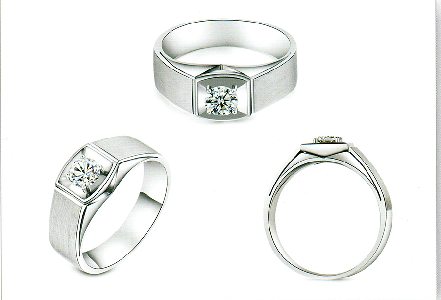 แบบตัวอย่างแหวนชายเพชรแท้ทองคำแท้แหวนชูแหวนแต่งงานแหวนคู่1712