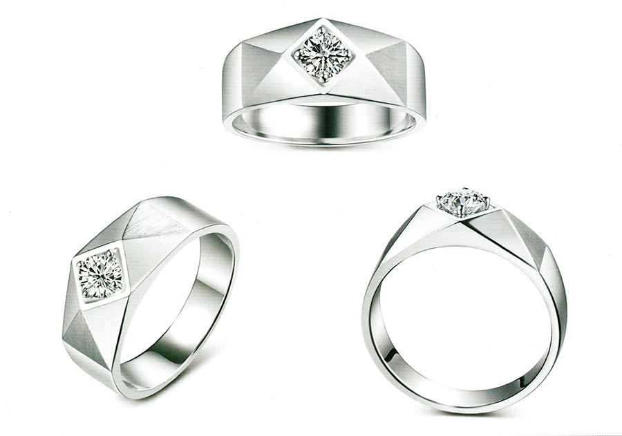 แบบตัวอย่างแหวนชายเพชรแท้ทองคำแท้แหวนชูแหวนแต่งงานแหวนคู่1741