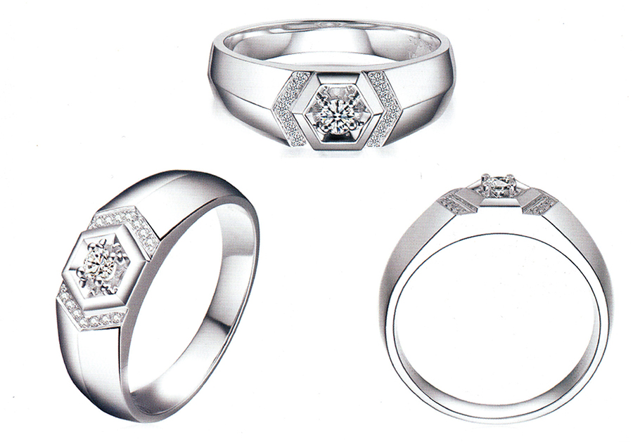 แบบตัวอย่างแหวนชายเพชรแท้ทองคำแท้แหวนชูแหวนแต่งงานแหวนคู่1771