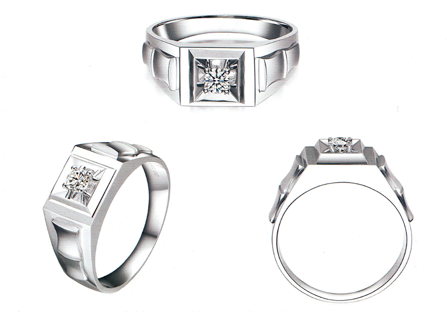 แบบตัวอย่างแหวนชายเพชรแท้ทองคำแท้แหวนชูแหวนแต่งงานแหวนคู่1802