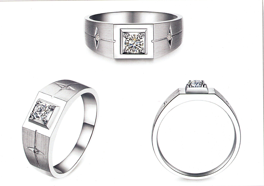 แบบตัวอย่างแหวนชายเพชรแท้ทองคำแท้แหวนชูแหวนแต่งงานแหวนคู่1812