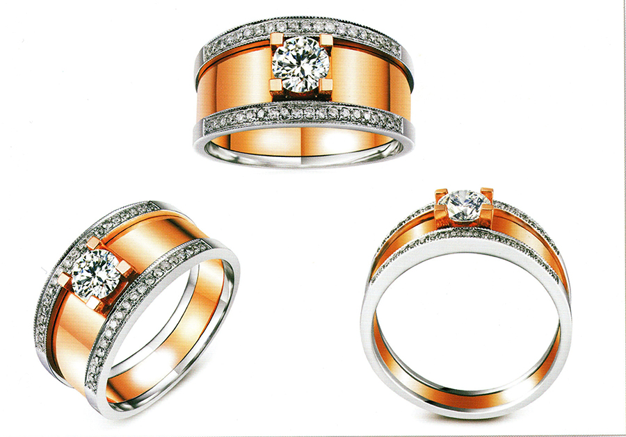 แบบตัวอย่างแหวนชายเพชรแท้ทองคำแท้แหวนชูแหวนแต่งงานแหวนคู่1831