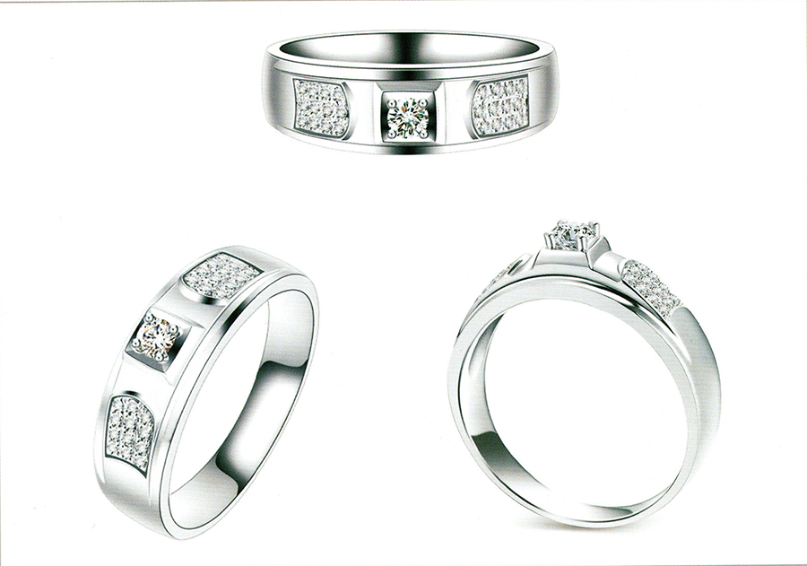 แบบตัวอย่างแหวนชายเพชรแท้ทองคำแท้แหวนชูแหวนแต่งงานแหวนคู่1832