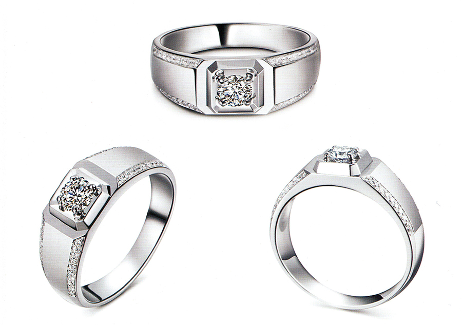 แบบตัวอย่างแหวนชายเพชรแท้ทองคำแท้แหวนชูแหวนแต่งงานแหวนคู่1842