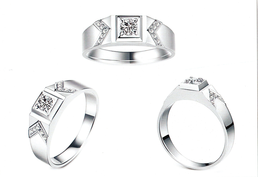 แบบตัวอย่างแหวนชายเพชรแท้ทองคำแท้แหวนชูแหวนแต่งงานแหวนคู่1851