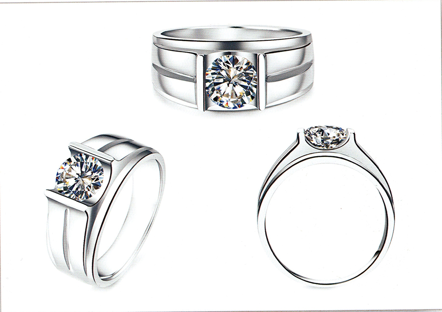 แบบตัวอย่างแหวนชายเพชรแท้ทองคำแท้แหวนชูแหวนแต่งงานแหวนคู่1852