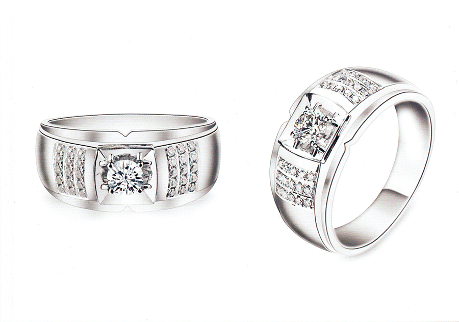 แบบตัวอย่างแหวนชายเพชรแท้ทองคำแท้แหวนชูแหวนแต่งงานแหวนคู่1881
