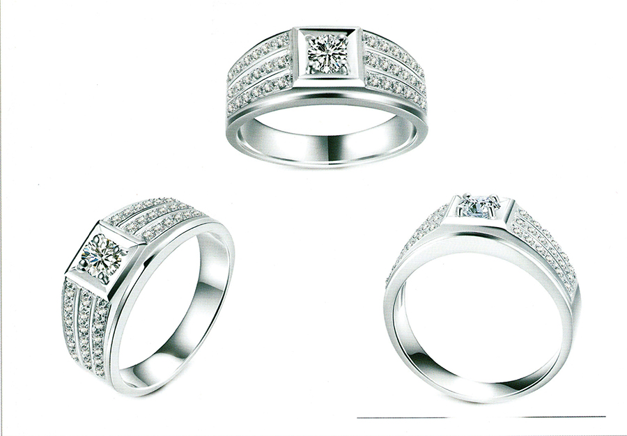 แบบตัวอย่างแหวนชายเพชรแท้ทองคำแท้แหวนชูแหวนแต่งงานแหวนคู่1902