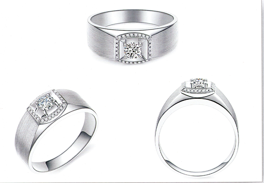 แบบตัวอย่างแหวนชายเพชรแท้ทองคำแท้แหวนชูแหวนแต่งงานแหวนคู่1922