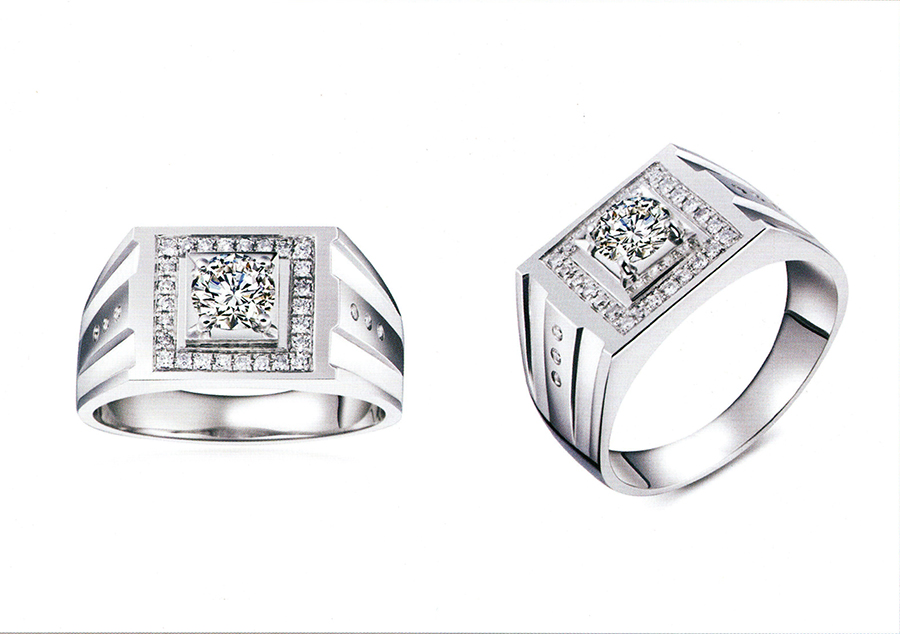 แบบตัวอย่างแหวนชายเพชรแท้ทองคำแท้แหวนชูแหวนแต่งงานแหวนคู่1931