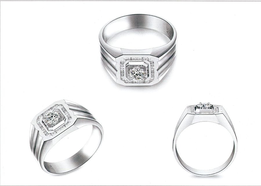 แบบตัวอย่างแหวนชายเพชรแท้ทองคำแท้แหวนชูแหวนแต่งงานแหวนคู่1932
