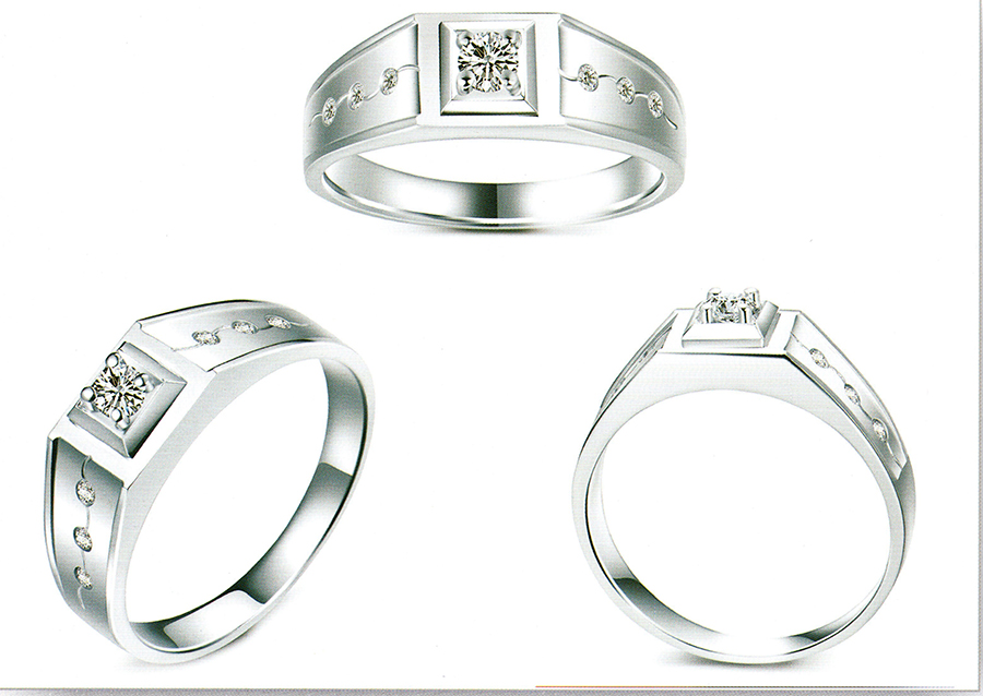 แบบตัวอย่างแหวนชายเพชรแท้ทองคำแท้แหวนชูแหวนแต่งงานแหวนคู่1942