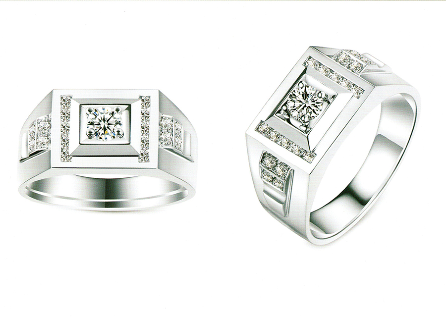 แบบตัวอย่างแหวนชายเพชรแท้ทองคำแท้แหวนชูแหวนแต่งงานแหวนคู่1951