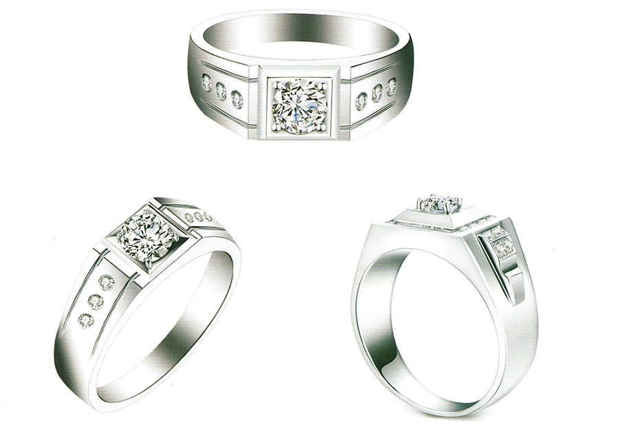 แบบตัวอย่างแหวนชายเพชรแท้ทองคำแท้แหวนชูแหวนแต่งงานแหวนคู่1952