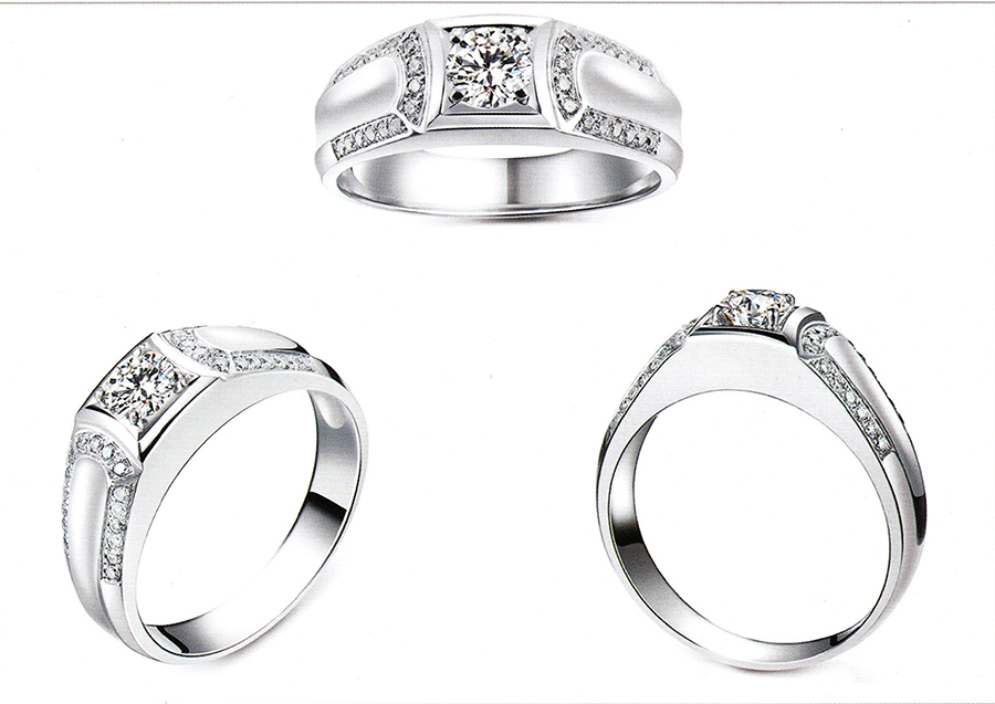 แบบตัวอย่างแหวนชายเพชรแท้ทองคำแท้แหวนชูแหวนแต่งงานแหวนคู่1971