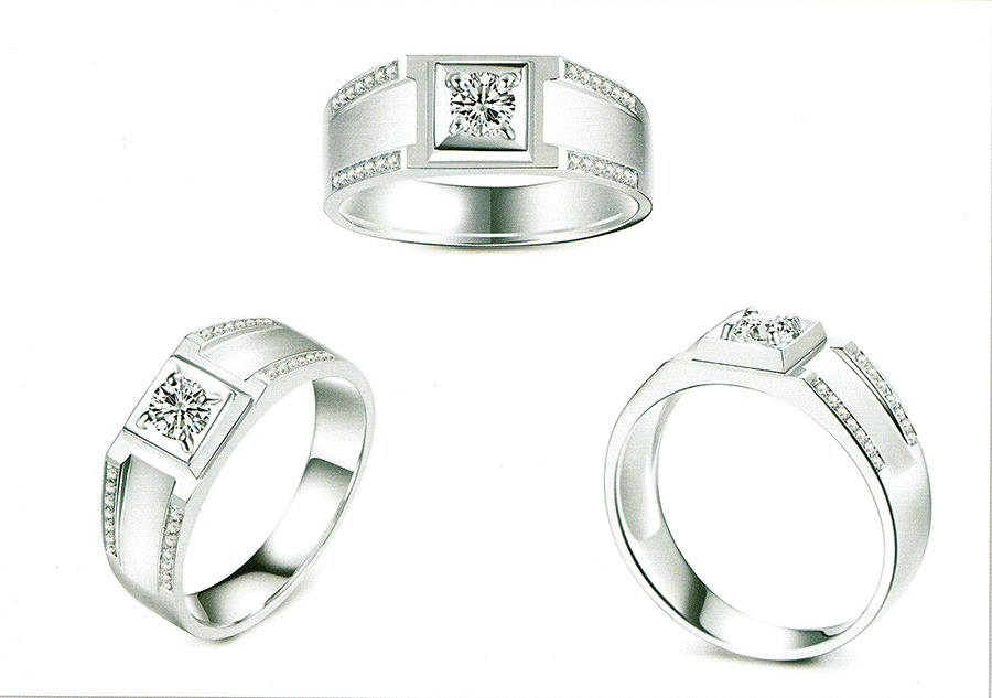 แบบตัวอย่างแหวนชายเพชรแท้ทองคำแท้แหวนชูแหวนแต่งงานแหวนคู่1981
