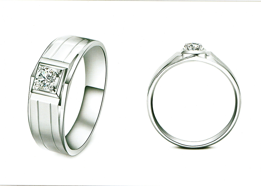 แบบตัวอย่างแหวนชายเพชรแท้ทองคำแท้แหวนชูแหวนแต่งงานแหวนคู่1982