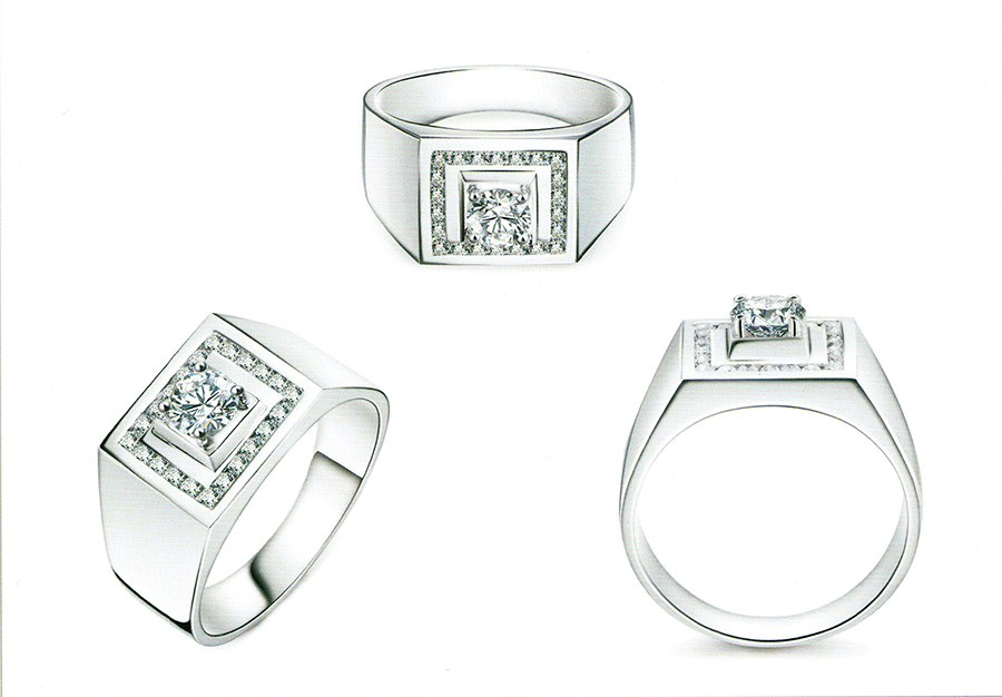 แบบตัวอย่างแหวนชายเพชรแท้ทองคำแท้แหวนชูแหวนแต่งงานแหวนคู่1992