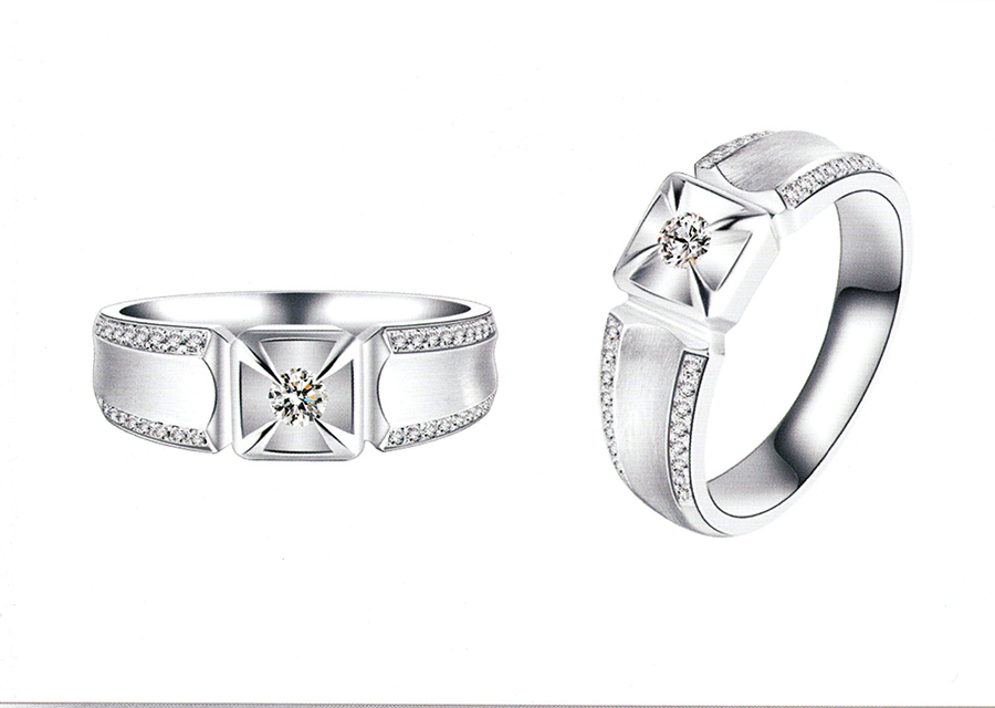 แบบตัวอย่างแหวนชายเพชรแท้ทองคำแท้แหวนชูแหวนแต่งงานแหวนคู่2001