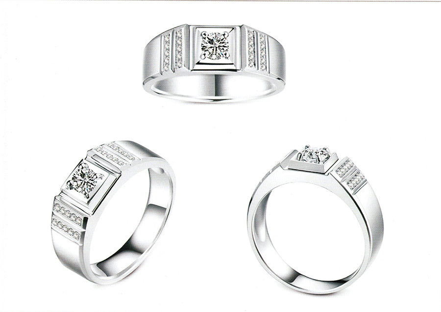 แบบตัวอย่างแหวนชายเพชรแท้ทองคำแท้แหวนชูแหวนแต่งงานแหวนคู่2002