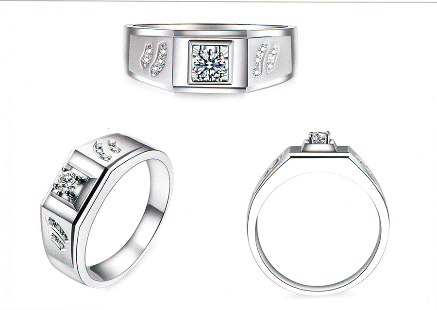 แบบตัวอย่างแหวนชายเพชรแท้ทองคำแท้แหวนชูแหวนแต่งงานแหวนคู่2041